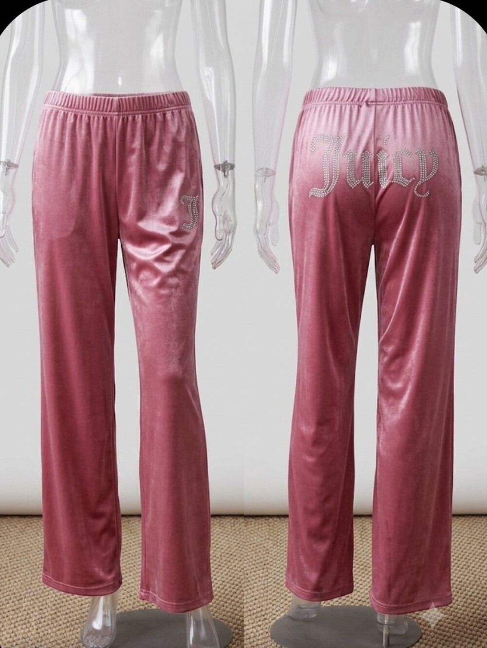 Y2k Juicy Couture Pink Rhinestone Logo Lounge Pants , Street Wear. Sz L